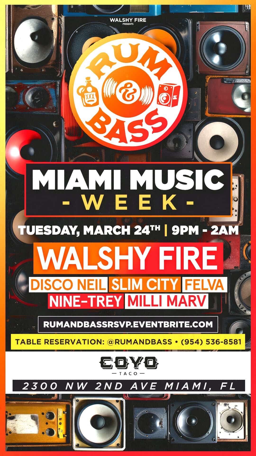 Rum & Bass: Miami Music Week Edition — Full Bar, Food at Coyo Taco during Miami Music Week 2026