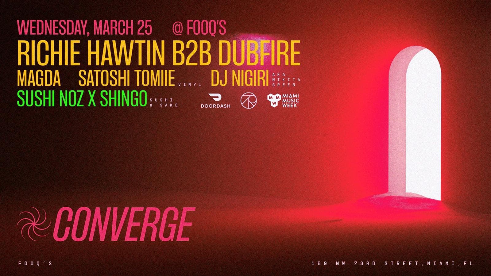Converge: Richie Hawtin B2B Dubfire — Dance Party at Lion's Den during Miami Music Week 2026